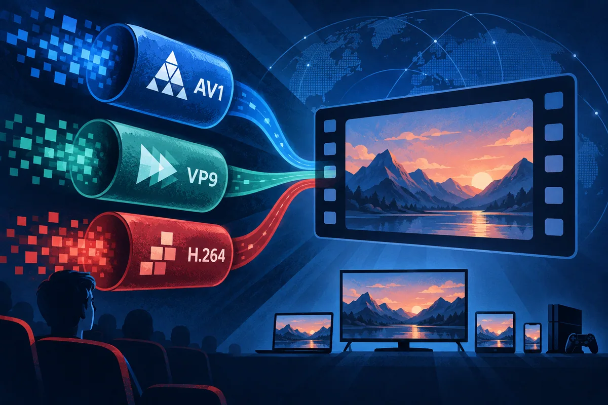 Иллюстрация к статье «AV1, VP9 и H.264 у YouTube: качество и совместимость»: кодек не является названием качества.