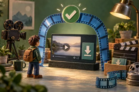 Видеокарточка Vimeo проходит через разрешение автора к нескольким доступным файлам разных размеров.