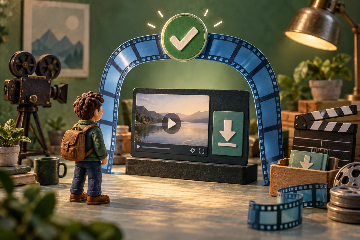 Видеокарточка Vimeo проходит через разрешение автора к нескольким доступным файлам разных размеров.