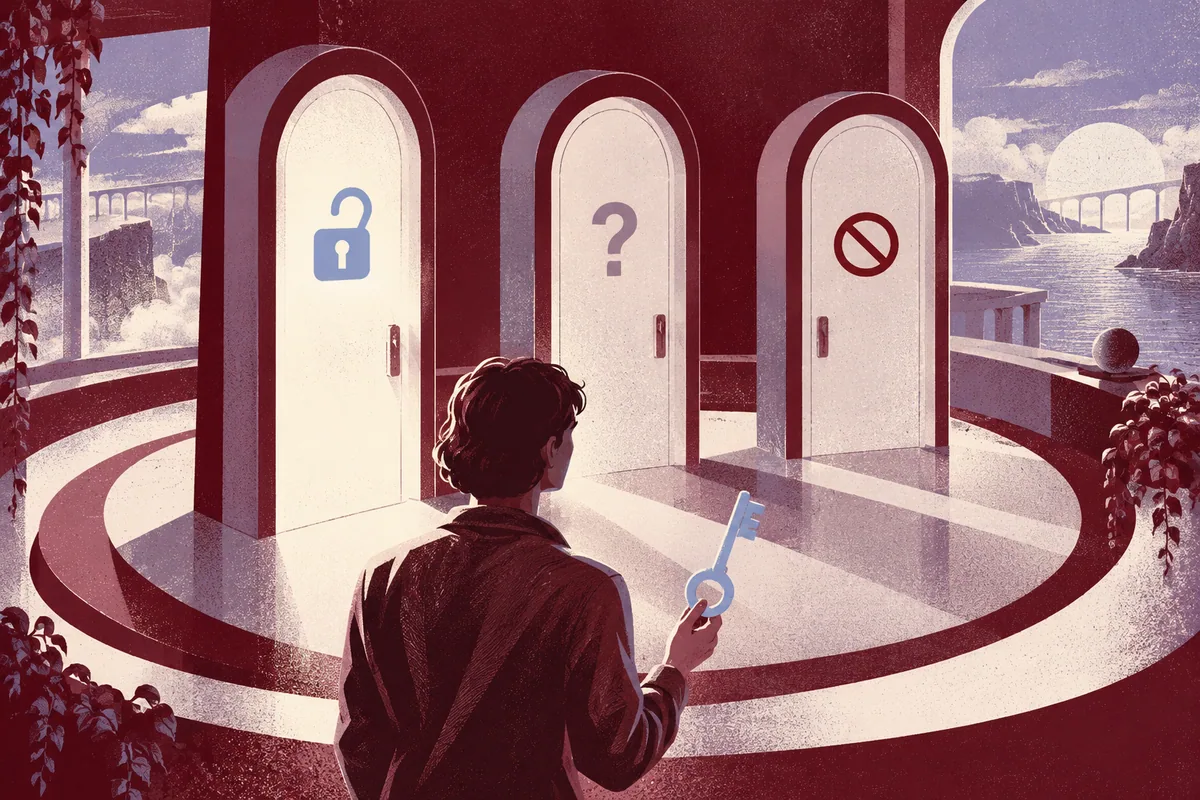 Плеер Vimeo, авторский кабинет и разрешение зрителю показаны тремя отдельными карточками условий.