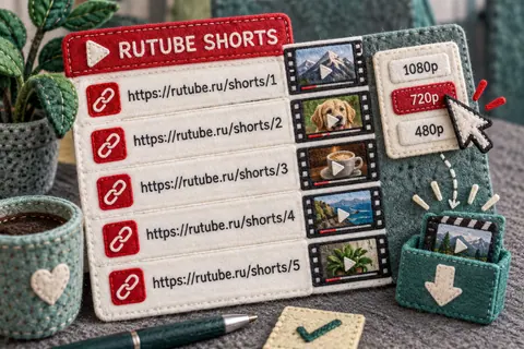 Отдельные Rutube Shorts образуют фиксированный список с независимыми карточками качества и статуса.