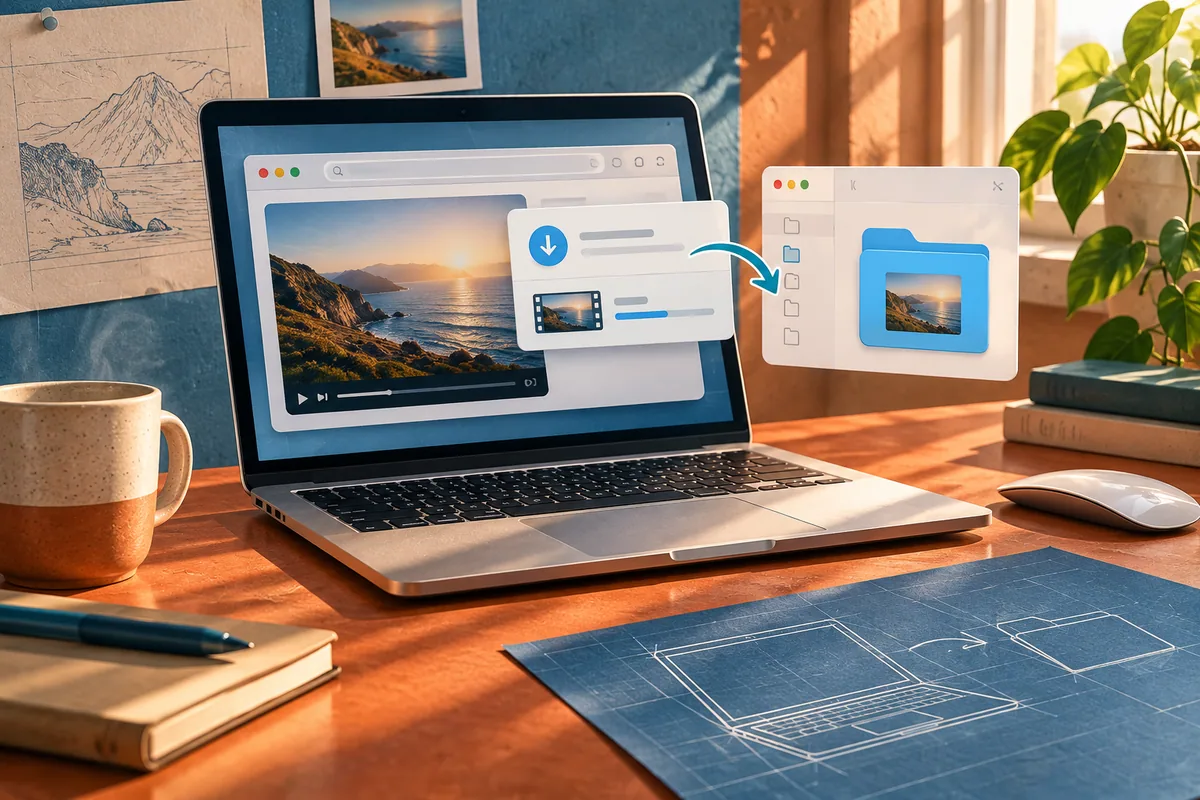 Готовое YouTube-видео появляется в загрузках Safari и отдельно найдено в папке Finder на Mac.