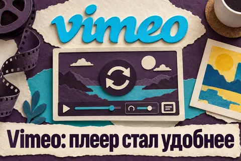 Логотип Vimeo и надпись «Vimeo: плеер стал удобнее» на постере новости