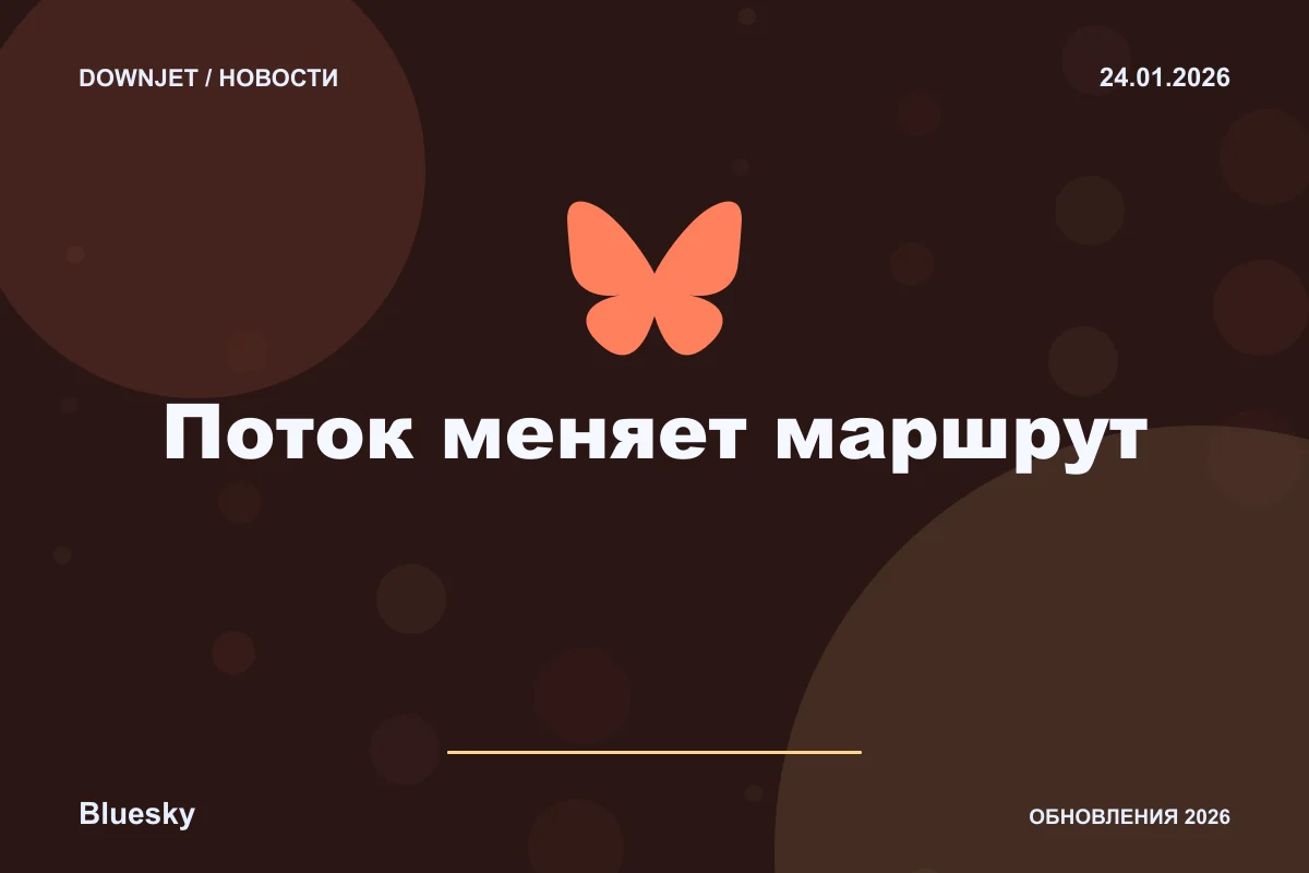 Постер Bluesky / AT Protocol: Поток меняет маршрут.