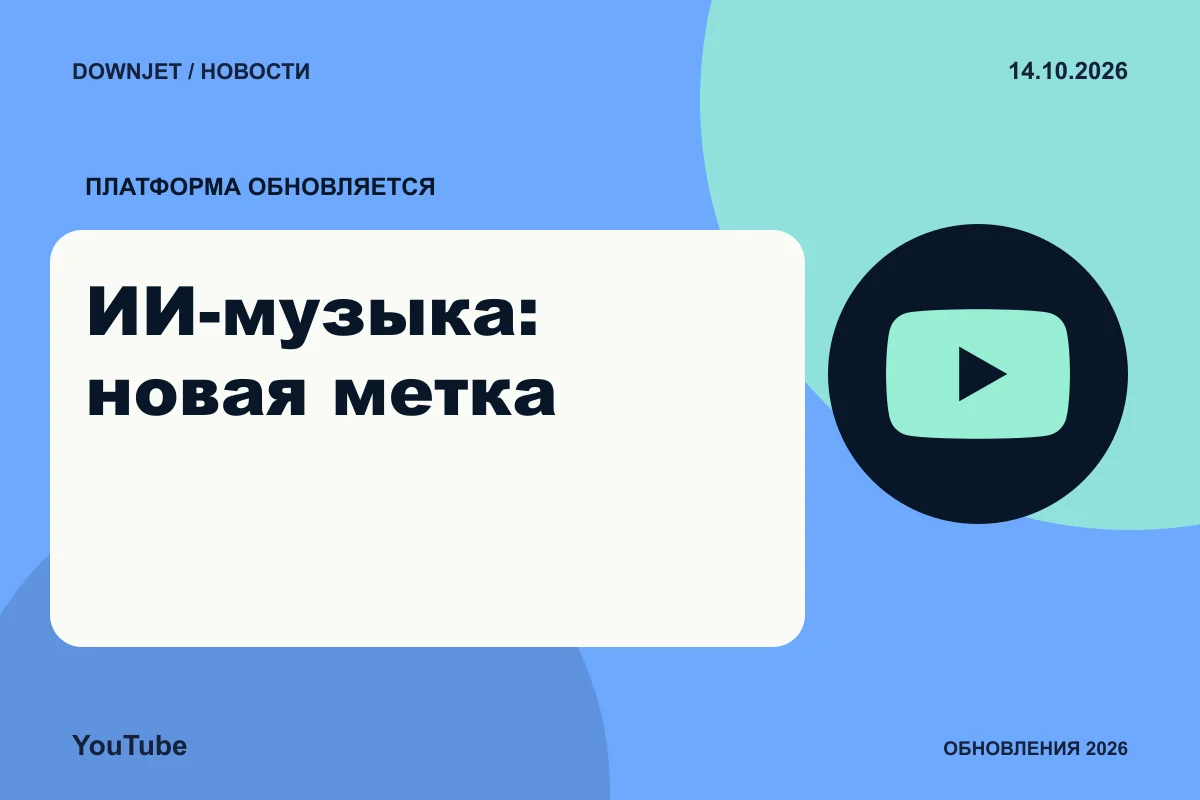 YouTube: ИИ-музыка: новая метка. Анонс 14.10.2026.