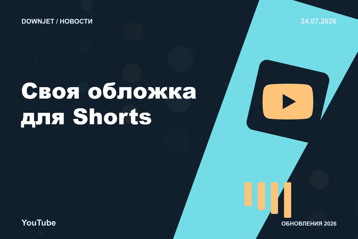 YouTube: Своя обложка для Shorts. Анонс 24.07.2026.