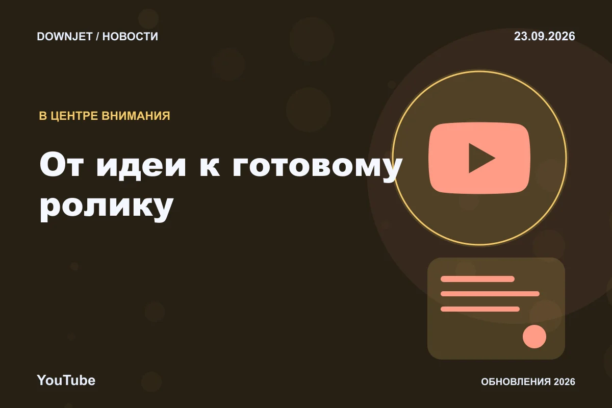 YouTube: От идеи к готовому ролику. Анонс 23.09.2026.