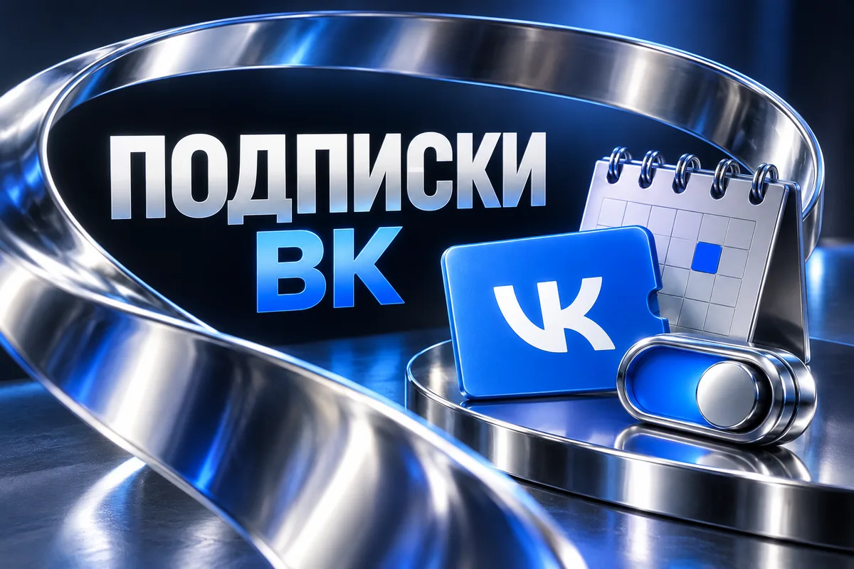 ПОДПИСКИ ВК: авторская иллюстрация с логотипом VK для инструкции DownJet