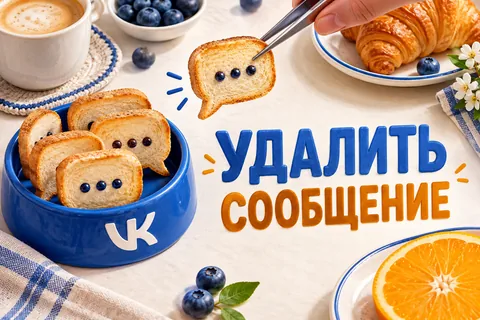 УДАЛИТЬ СООБЩЕНИЕ: иллюстрация с логотипом VK для инструкции «Как удалить сообщение ВК у себя и у собеседника: доступные варианты»