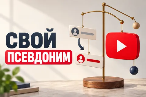 СВОЙ ПСЕВДОНИМ: авторская иллюстрация с логотипом YouTube для инструкции DownJet