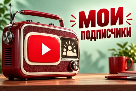 МОИ ПОДПИСЧИКИ: авторская иллюстрация с логотипом YouTube для инструкции DownJet