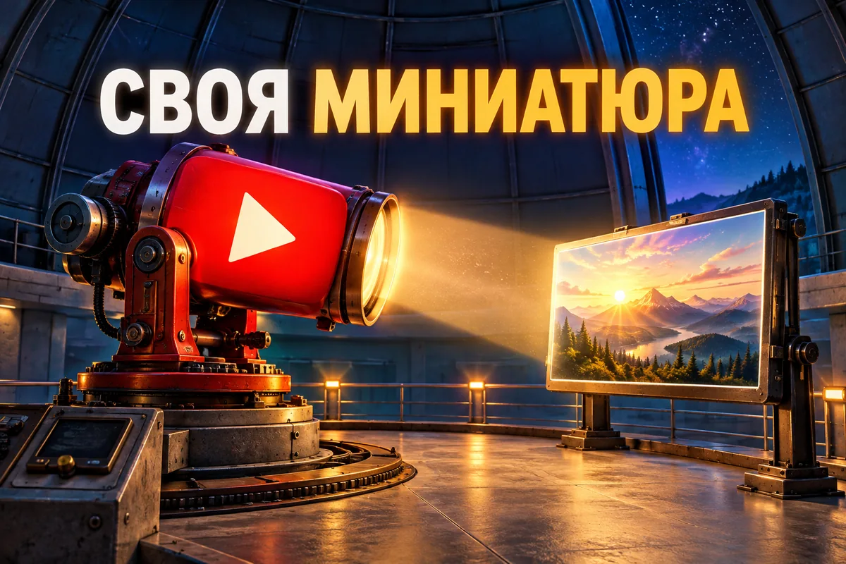 СВОЯ МИНИАТЮРА: авторская иллюстрация с логотипом YouTube для инструкции DownJet