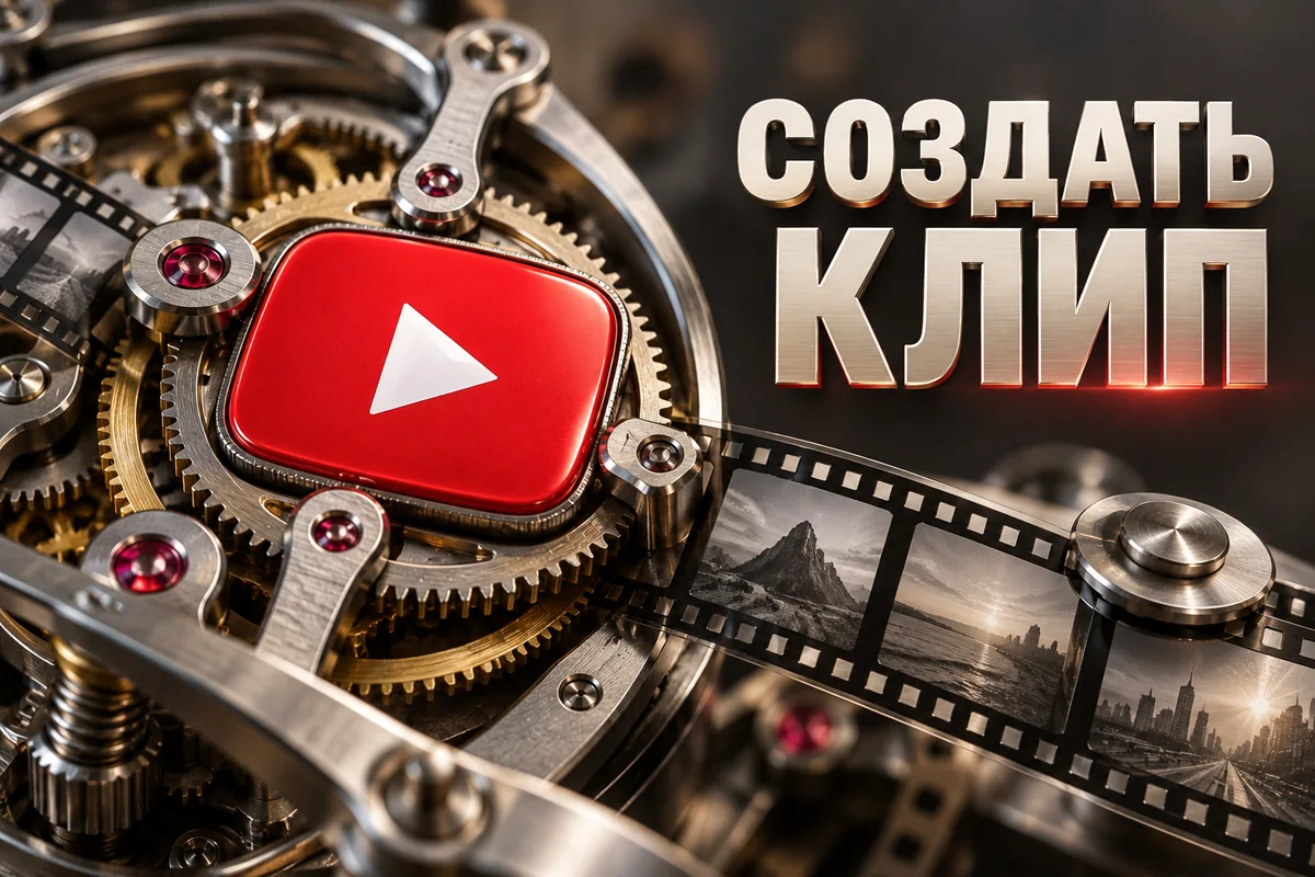 СОЗДАТЬ КЛИП: авторская иллюстрация с логотипом YouTube для инструкции DownJet