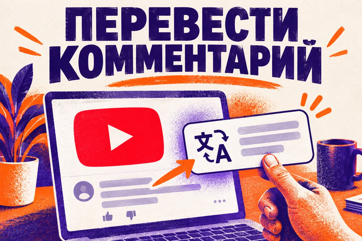 ПЕРЕВЕСТИ КОММЕНТАРИЙ: авторский нейросетевой постер с логотипом YouTube для инструкции DownJet