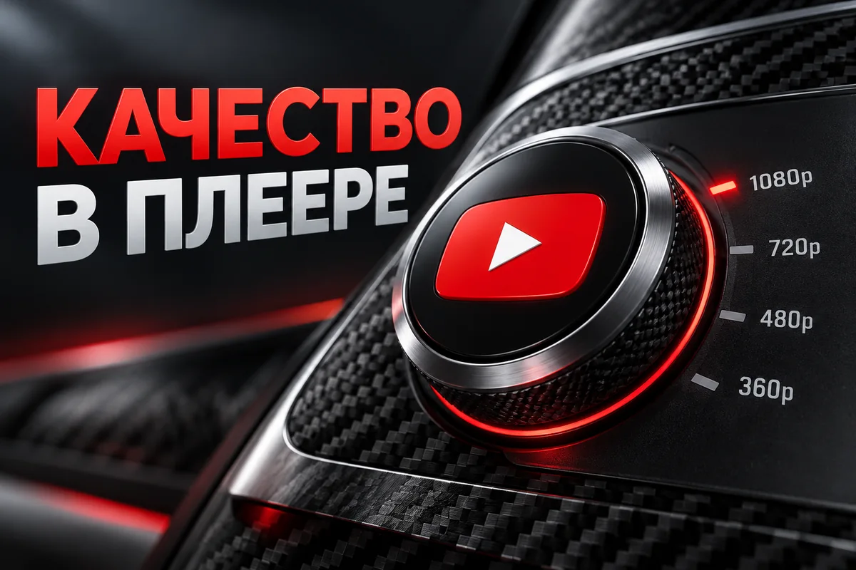 КАЧЕСТВО В ПЛЕЕРЕ: авторский нейросетевой постер с логотипом YouTube для инструкции DownJet