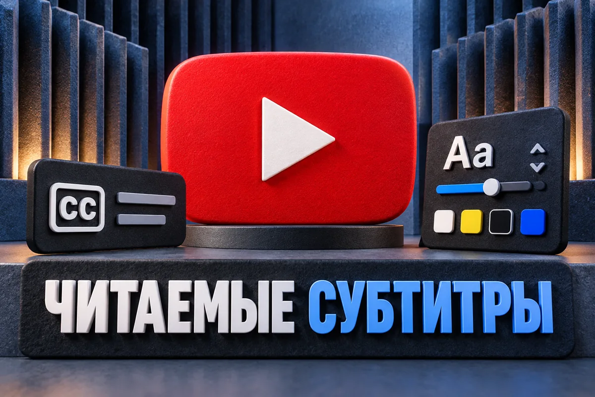 ЧИТАЕМЫЕ СУБТИТРЫ: авторский нейросетевой постер с логотипом YouTube для инструкции DownJet