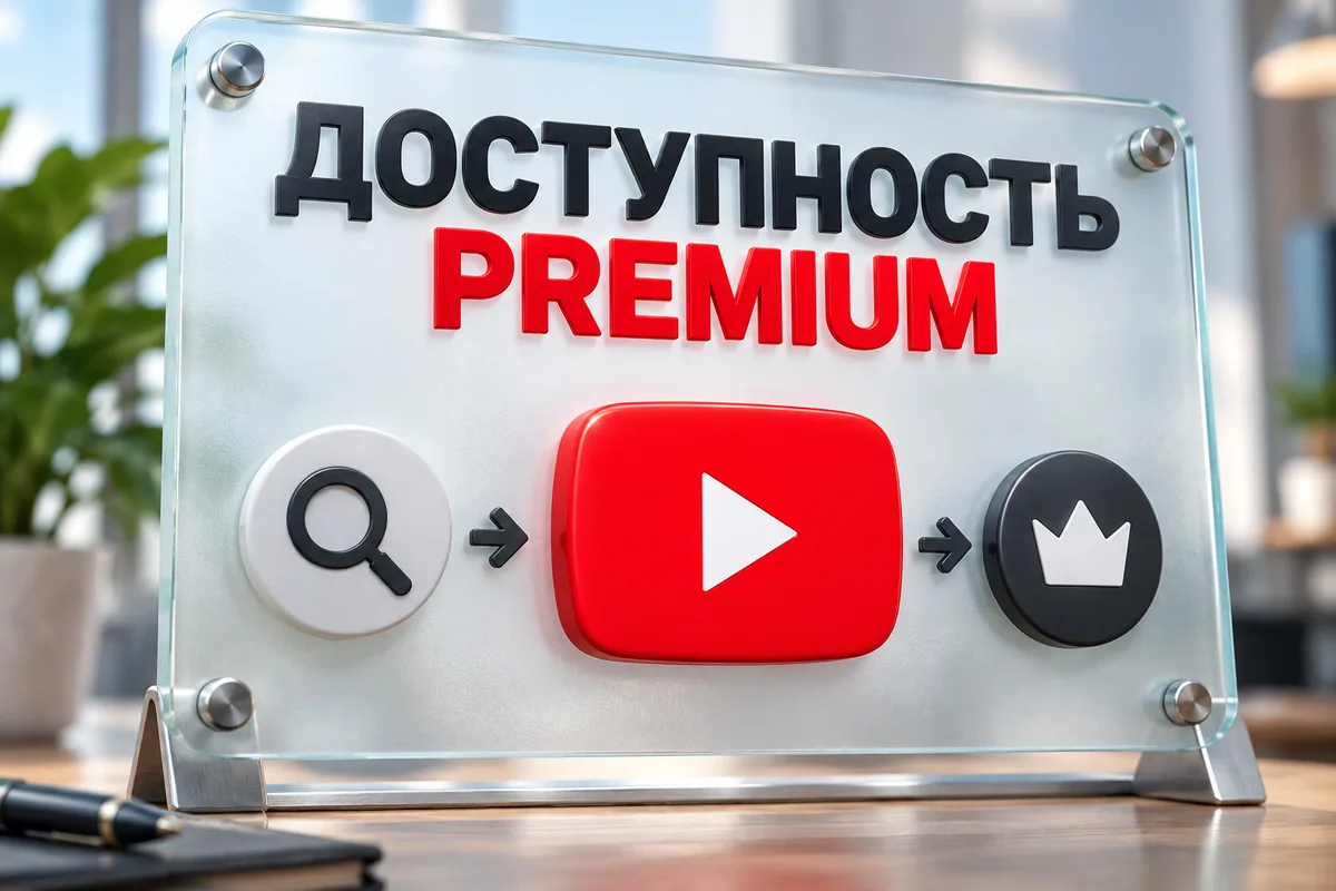 ДОСТУПНОСТЬ PREMIUM: иллюстрация с логотипом YouTube к инструкции DownJet