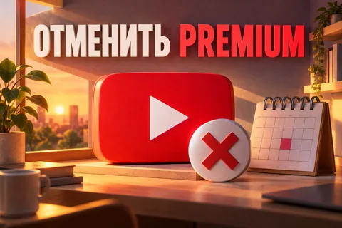 ОТМЕНИТЬ PREMIUM: иллюстрация с логотипом YouTube к инструкции DownJet